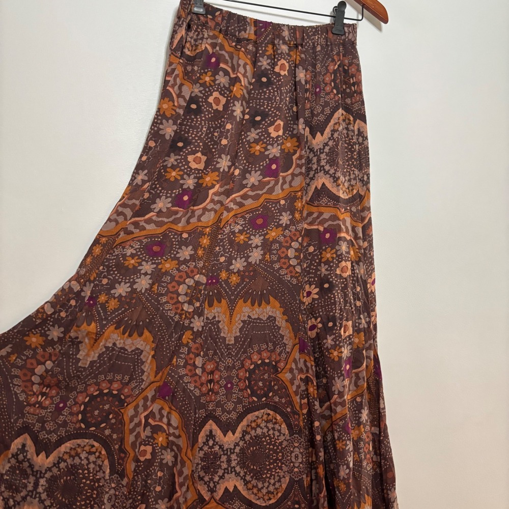 Free People Annalise Printed Maxi Skirt XS Floral Flowy Boho Cottagecore Gypsy